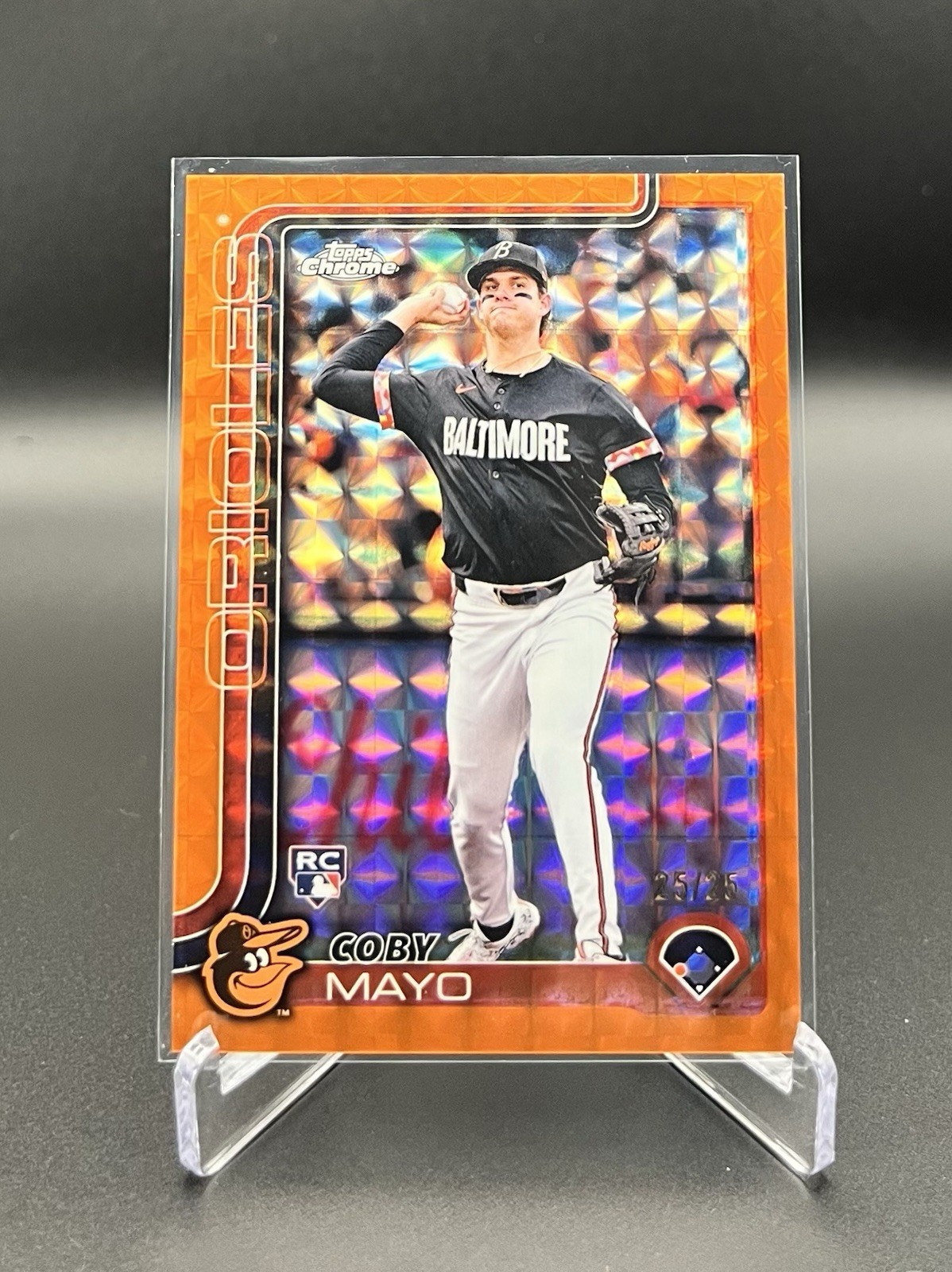 2025 Topps Chrome - Coby Mayo #120 Orange Geometric RC - Bookend 25/25