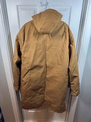 Jeep Full Zip Hooded Canvas Long Winter Coat Men's Medium - Picture 4 of 10