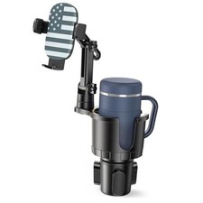 2-in-1 Cup Phone Holder Mount for Car   Adjustable Arm  Base, 360  Rotatable