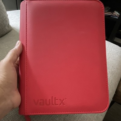 Vault X - 4 Pocket Red Zip Binder Flexible Cover Plastic Collectible Card  Album