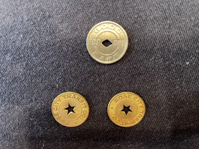 Vintage Portland 2 of Rose City Transit and 1 Portland Traction Co. Tokens(1520)