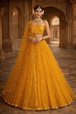 Stunning Look Ruffle Net Lehenga Choli With Dupatta For Women  Girls Wear