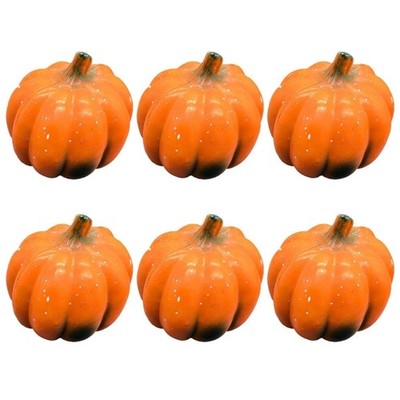 6Pcs Artificial Pumpkins Vegetable for for Fall Halloween Thanksgiving Party