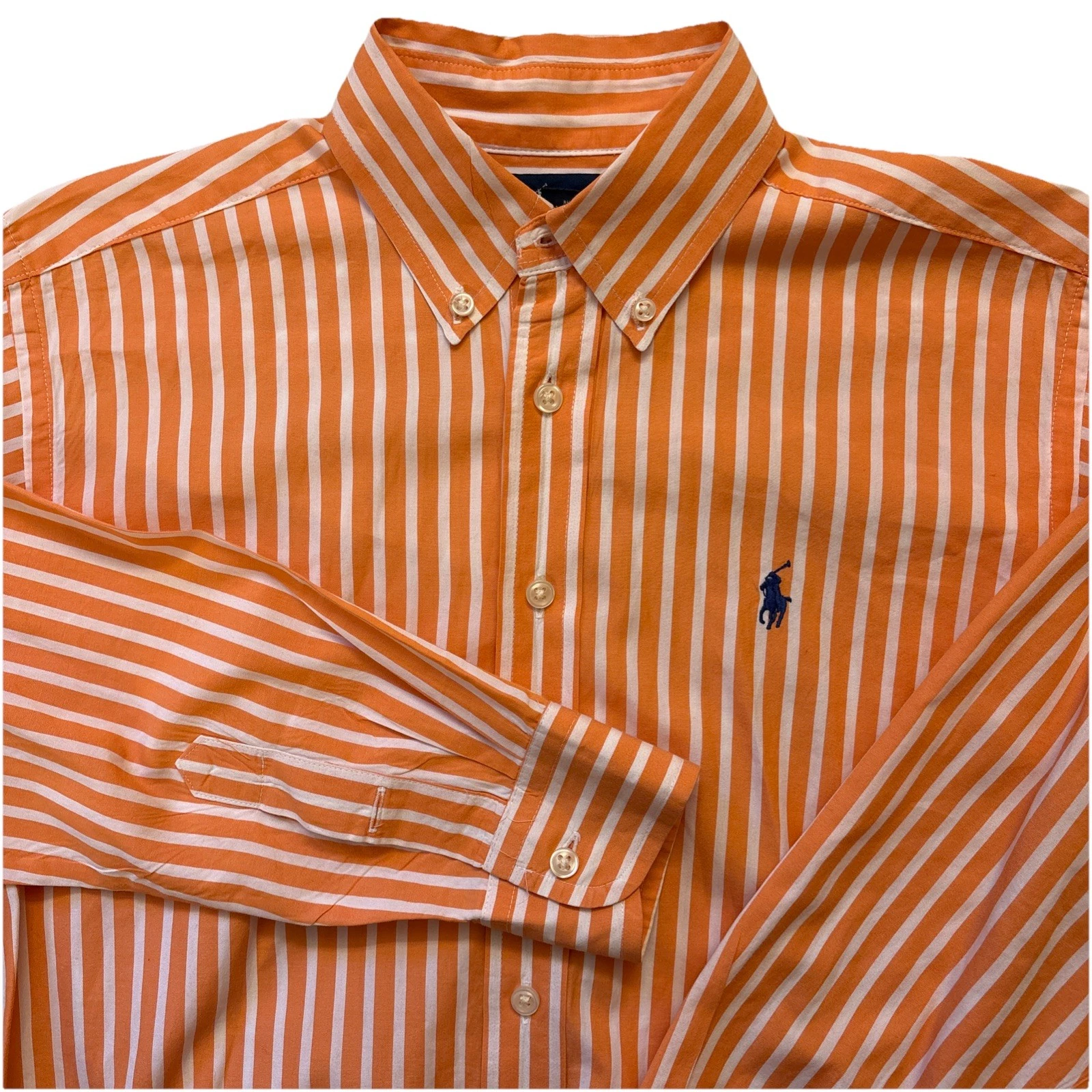 Ralph Lauren Button Down Youth M 12/14 Stripe Long Sleeve Shirt Kids Pony Logo