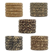 5PCS Towel Rings Bath Hair Scrunchy Leopard Print Hair Tie All Matching Hair