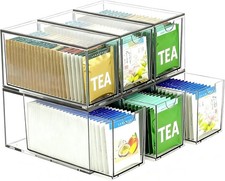 6 Pack Stackable Tea Bag Organizer Drawers   Clear Acrylic Tea Bag Holder