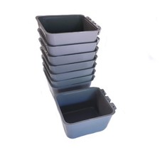  Pack of 8 Gray Cage Cups hold 1 Pint / 16 fl oz to Hang Feed  Water for Pets