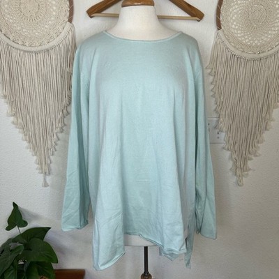 Tahari Light Blue/green Women's Lightweight Sweater Top size 3X