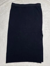 House Of Harlow 1960 Pencil Skirt Women's Large Black Ribbed Knit Half Side Slit
