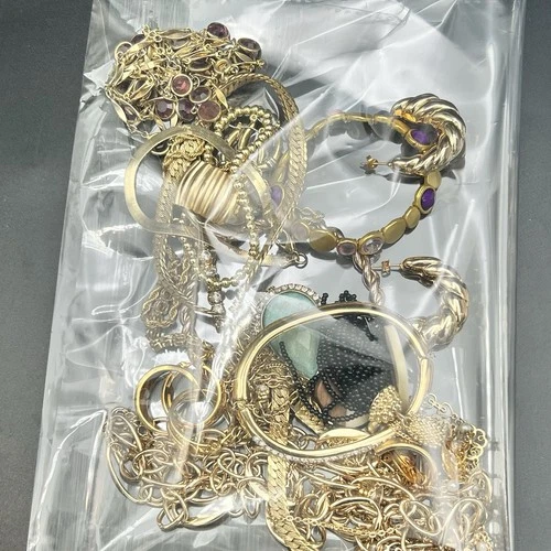 20+ Piece Jewelry Mystery Bag Lot Gold-Tone - Wearable Vintage & Modern - Jar