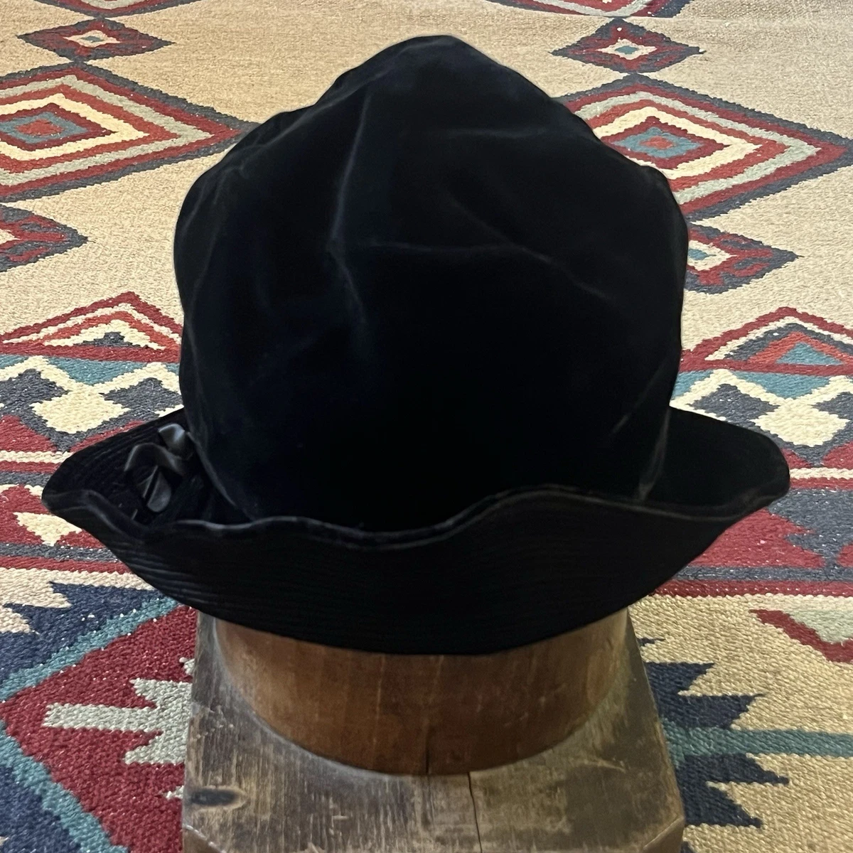 Bucket Black Velvet Vintage Hats for Women for sale | eBay