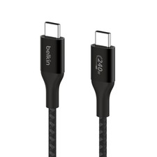 Belkin BoostCharge USB-C to USB-C Cable 240W Braided Nylon 3.3 or 6.6ft Black