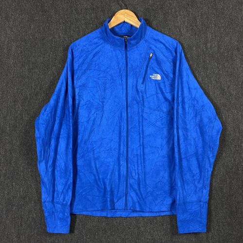 The North Face Mens XL Full Zip Fleece Jacket Blue Logo High Neck CF2P - Picture 1 of 14