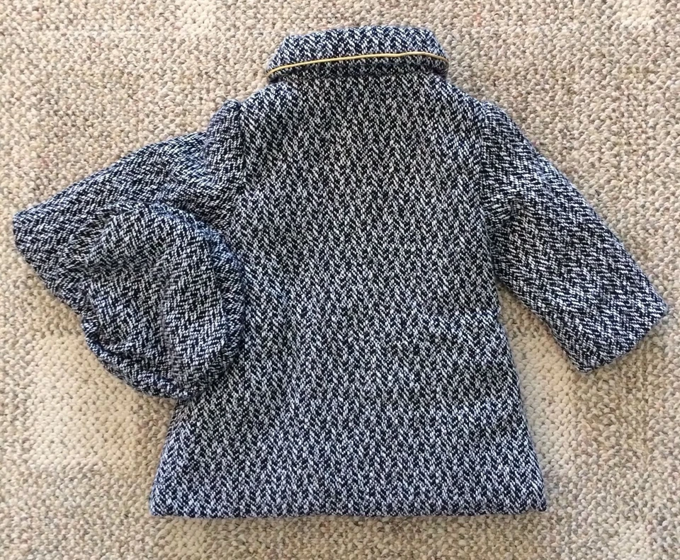 Chapéu Penelope Mack preto forrado Houndstooth $68 meninas criança 4 4T - Imagem 3 de 4