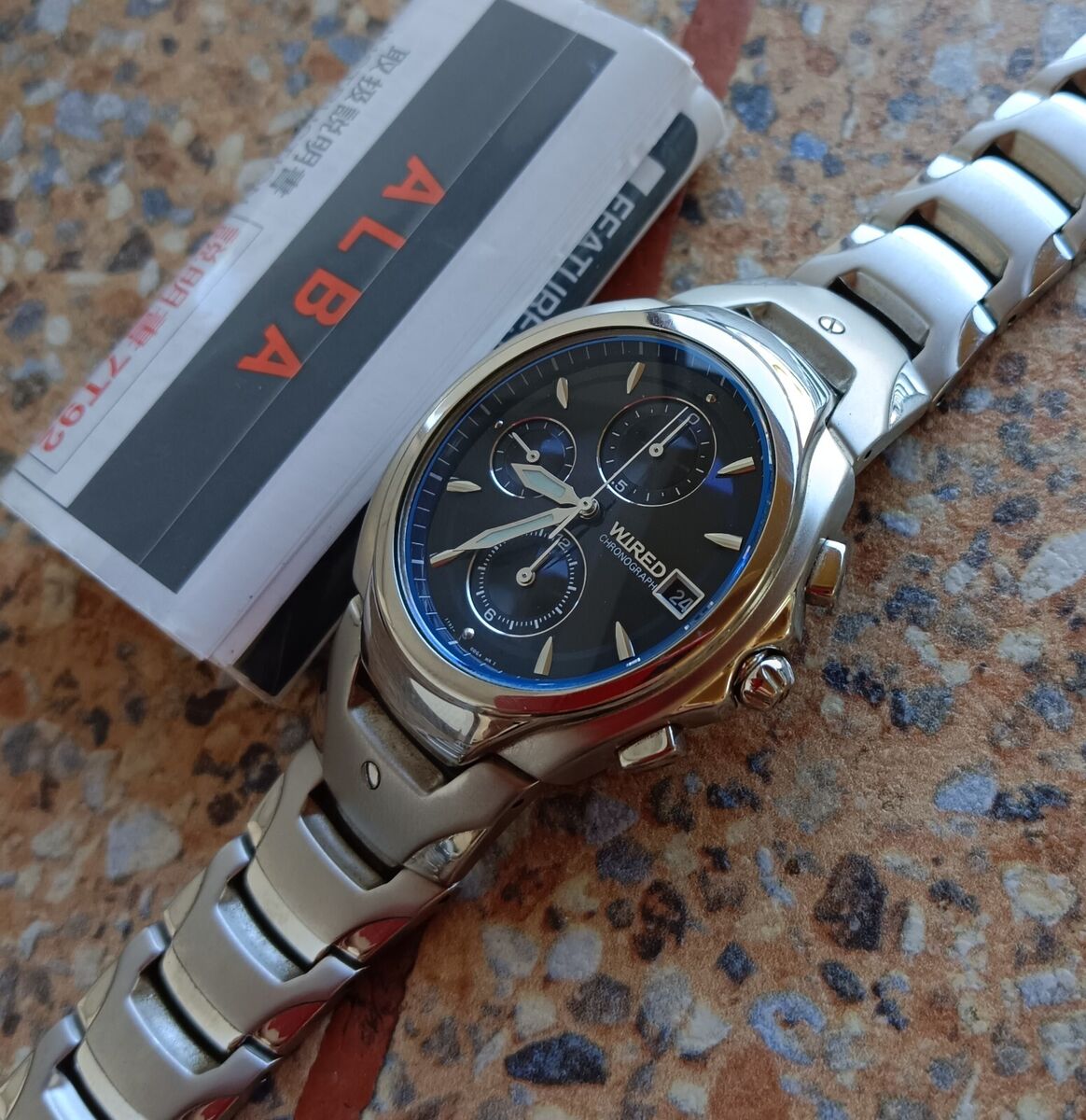 Alba Wired by Seiko Quartz Chronograph 7T92 0DH0 JDM Blue Alba Wired by Seiko Quartz Chronograph 7T92 0DH0 JDM Blue