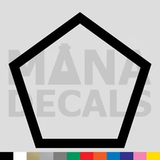 Pentagon Outline Vinyl Die Cut Decal Sticker - Shape
