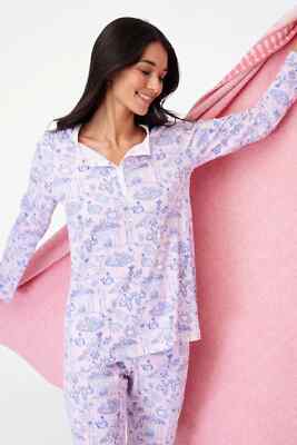 New Roller Rabbit Party Toile Pajama 2 Pc Set Pants Top