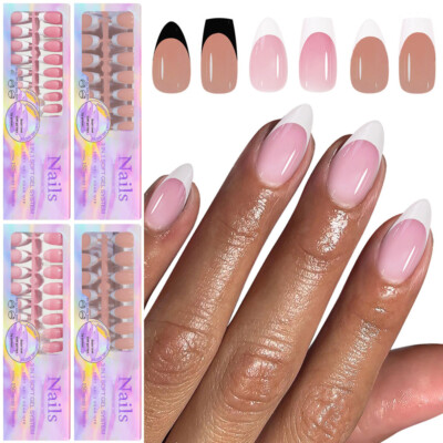 150 Stück Lange Cercueil Ballerine Blanc French Press On Nails Faux Ongles  