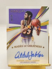 2020-21 Immaculate GOLD Autograph KAREEM ABDUL-JABBAR 2/10 MARKS OF GREATNESS 