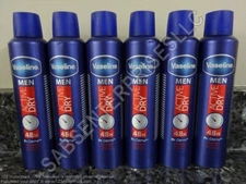 6 Vaseline Men ACTIVE DRY 48 hour Antiperspirant Deodorant Body Spray 8.4 FL oz.