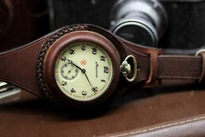 NEW! WW1 times New Leather STRAP Band WRISTBAND For Pocket Watch 50mm WWII