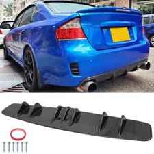 Carbon Fiber Rear Lip Bumper Diffuser 7 Fins Splitter Kit For Subaru Legacy GT