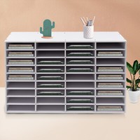 36 FäCher Holz Literatur Organizer Verstellbar Akten Sortierer 36 FäCher Weiß
