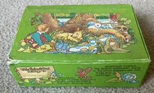 Vintage General Box Co. Cardboard School Pencil Box Woodland Creatures Green