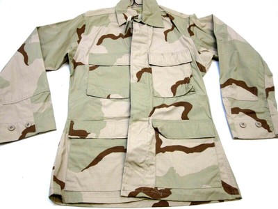 NEW ARMY DESERT CAMOUFLAGE COMBAT UNIFORM TOP DCU SHIRT CAMO SUMMER RIP ...