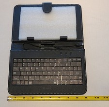 Portable Bluetooth Keyboard  case cover- Wireless- Black- Faux leather- NEW