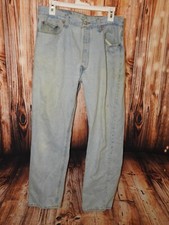 1980's Vintage Levis 501 Irregular Light Rinse Button Fly Denim Jeans 36x32