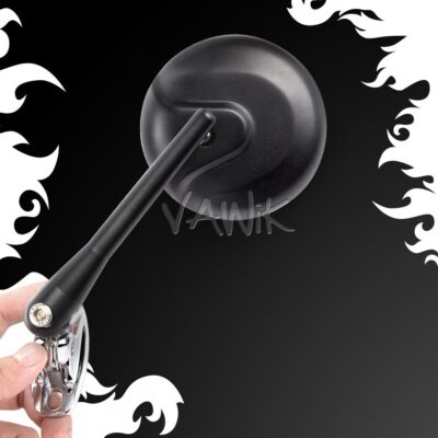 VAWiK mirrors black Retro round convex chrome base fits Kawasaki