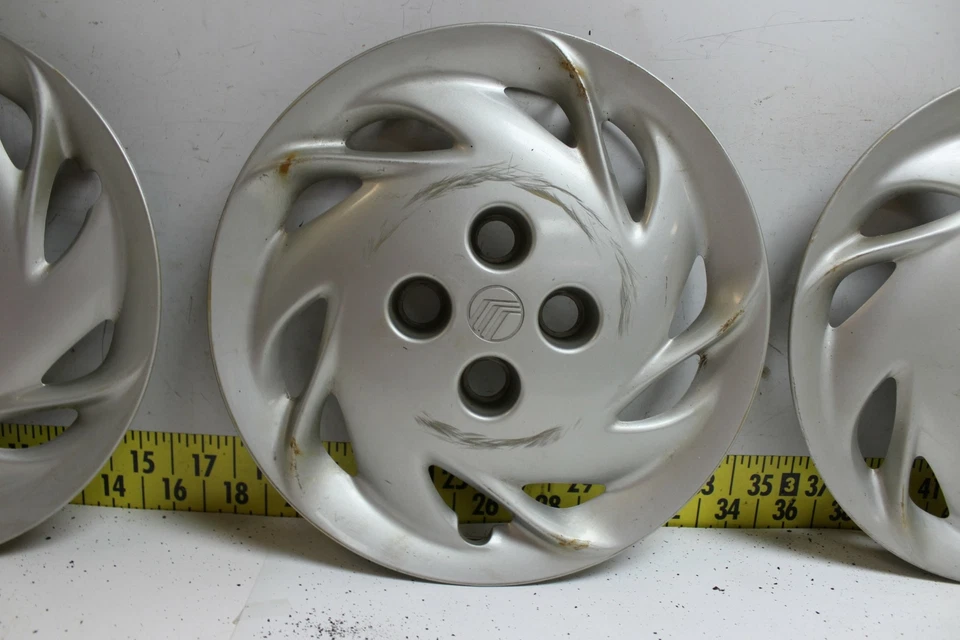 Used OEM Ford 14" Hub Caps Wheel Covers F8K61130BA 1997-99 Mercury Tracer (3380) - Image 3 of 4