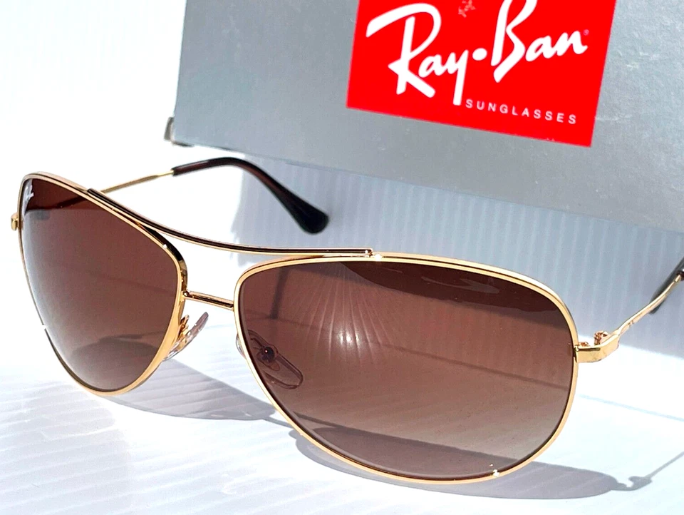 Lunettes De Soleil Ray Ban RB 3293 001/13 Monture Dorée Verres Marron, Neuf - Photo 3/4