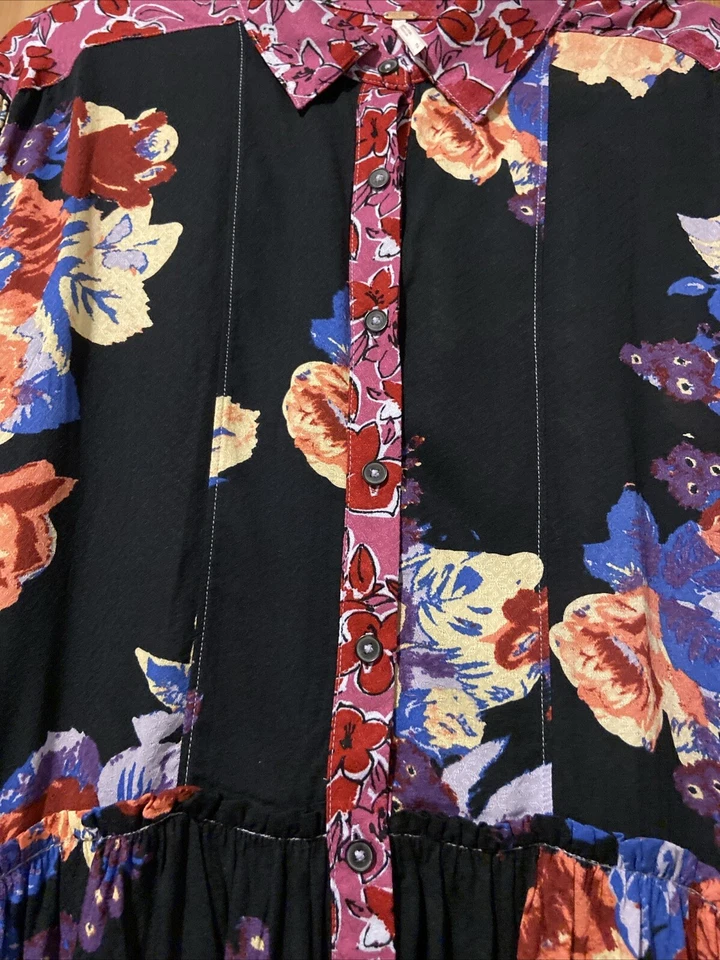 Blusa túnica Free People brunch bunch floral boho tamanho grande 42 polegadas peito - Imagem 2 de 4