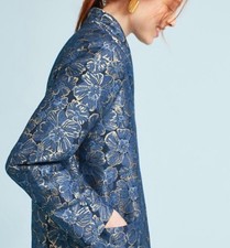 Nwt In Bag Anthropologie Bluegold Floral Coat Size 4-fast Shipping
