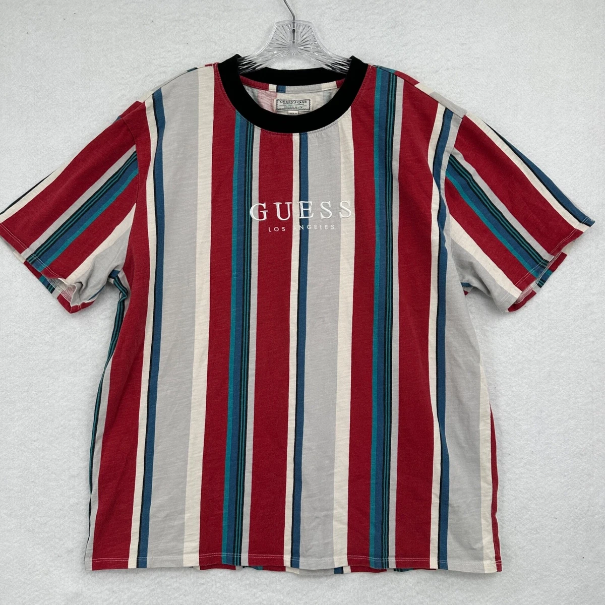 mens guess striped shirt