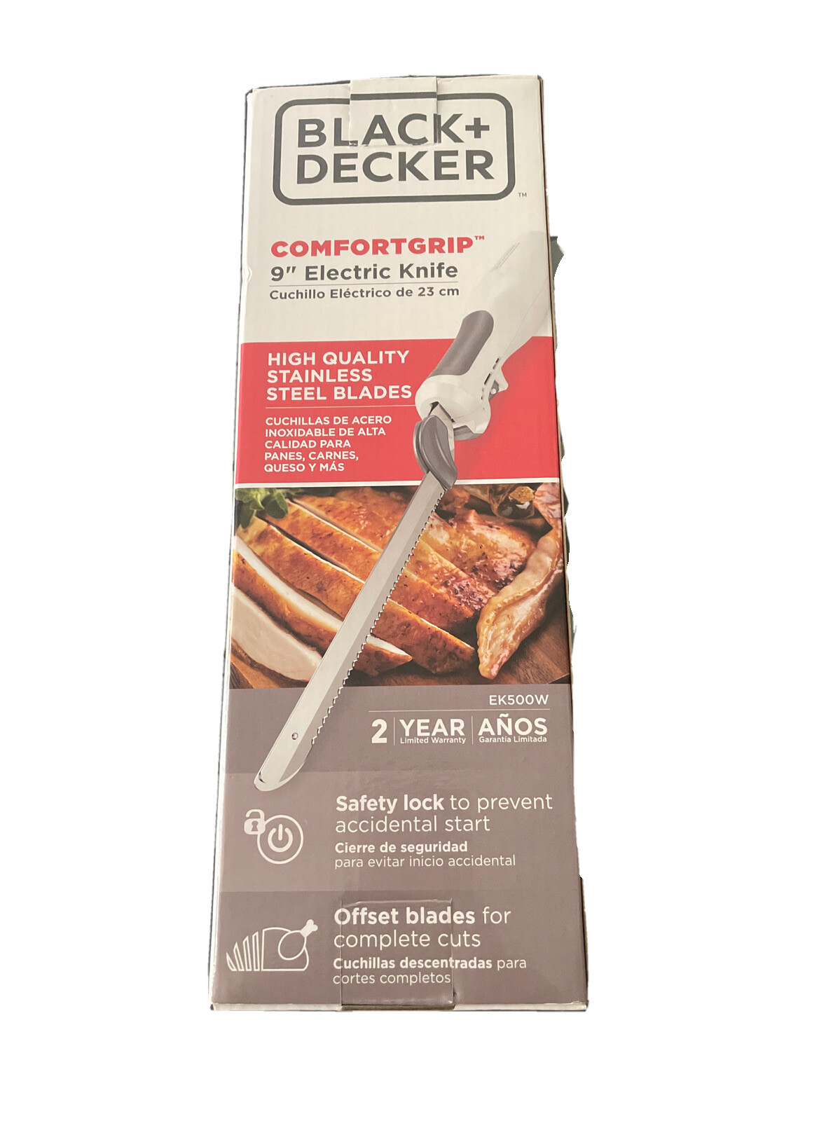 BLACK+DECKER Comfort Grip EK500WT 9” Electric Knife White