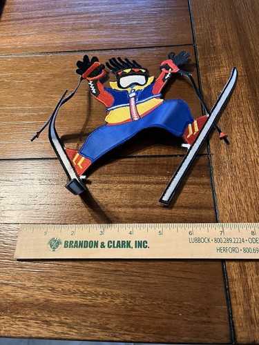Skiier Spread Eagle Retro Skiing Patch 8 inch by 8 inch - Picture 3 of 5