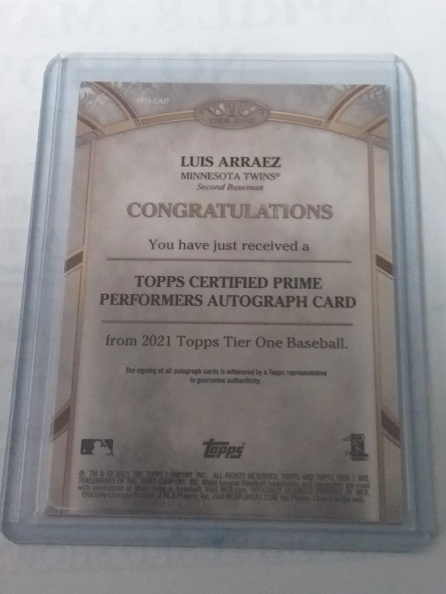 2021 Topps Tier One Luis Arraez Prime Performers Signed Auto #51/300 Twins