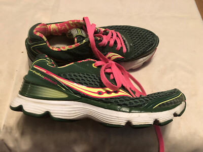 Saucony Shadow Genesis Womens Running Shoes green pink Size