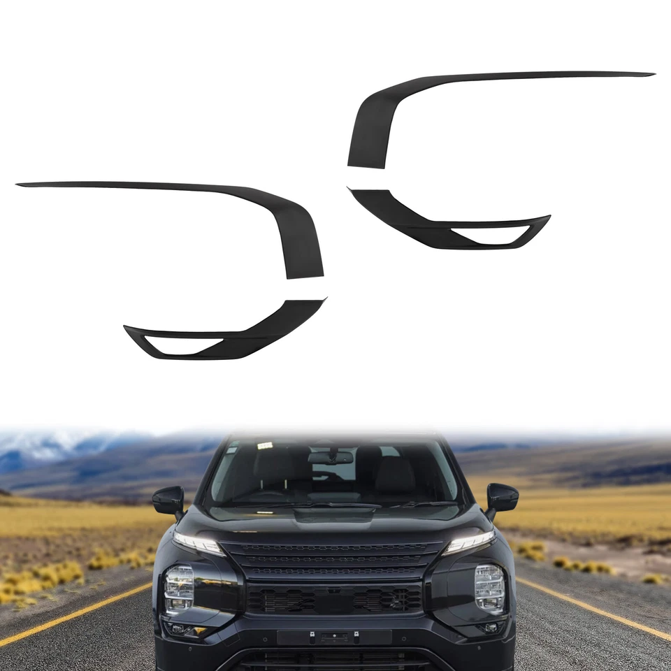 Black Front Side Grille Molding Cover Trim For Mitsubishi Outlander 2022-2024 Foto 2 de 4