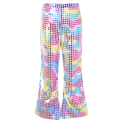 Kids Girls Shiny Sequins Flared Pants Modern Jazz Hip Hop Street Dance Trousers - Picture 60 of 68
