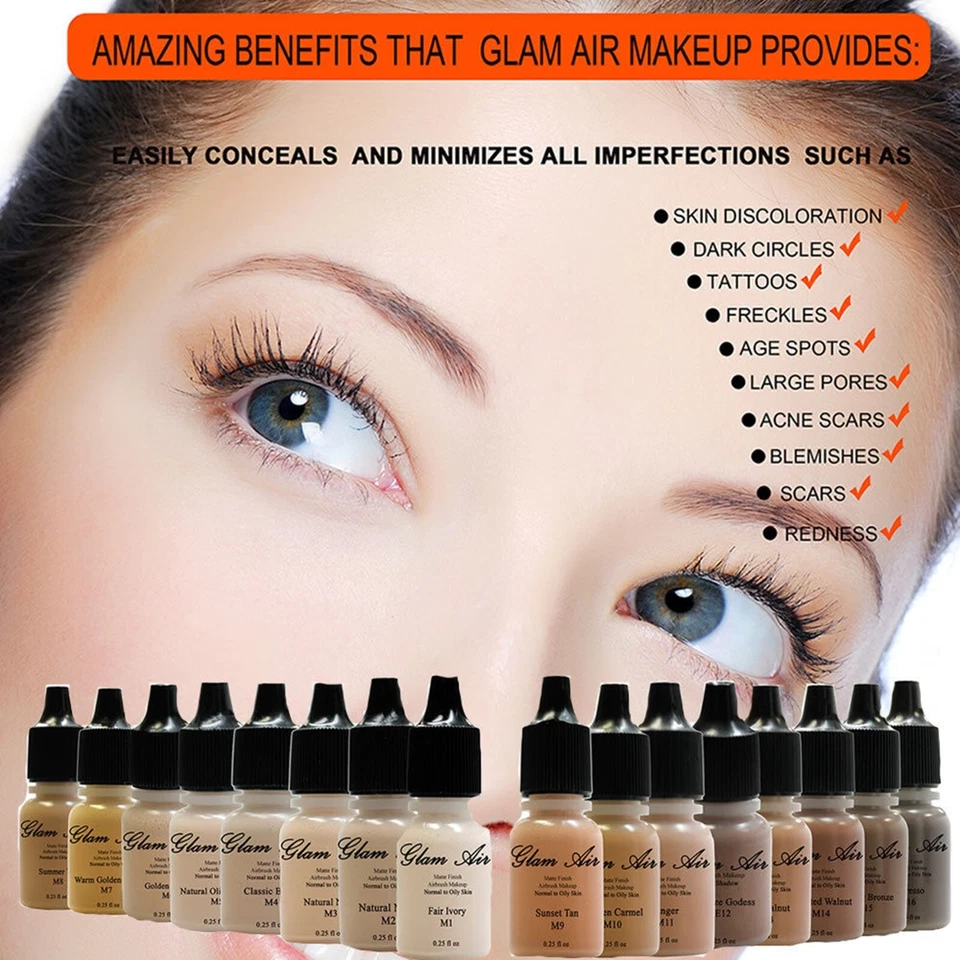 Base de maquillaje Glam Air cobertura completa piel normal a grasa 16 tonos Foto 3 de 4