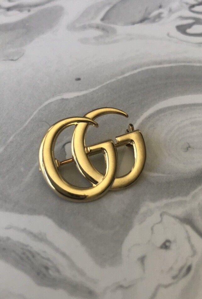 1” Gucci GG Pin Brooch Gold Tone - image 1
