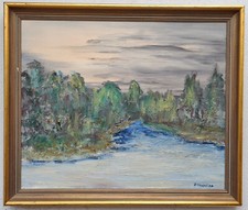 Oil Painting Painting Oil Painting Masterpiece Landscape Nature Lake Forest 199