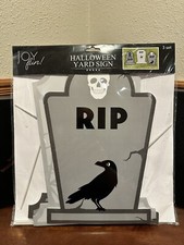 Halloween Decorations Cemetery Tombstone Graveyard Signs RIP Gray/White