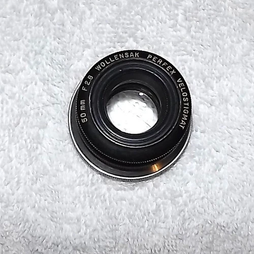 Wollensak Perfex Velostigmat 50mm F 2.8 Lens for Perfex Camera - Needs Service