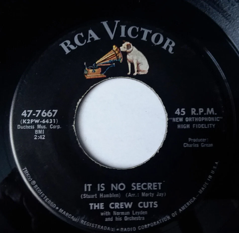 THE CREW CUTS - It Is No Secret / No, No Nevermore - Vinyl  45rpm RCA  47-7667 Foto 4 de 4