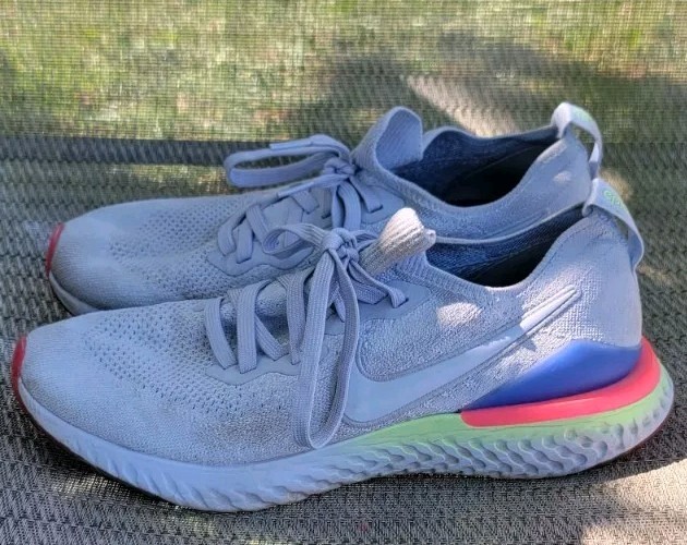 Nike Epic React Flyknit Men's Sz 44 Running Shoes Hydrogen Blue